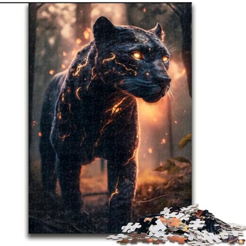 JigsawPuzzle 1000 Teile für Erwachsene Leuchtender Donnerpanther-Puzzle Anspruchsvolles Denkspiel, Familienaktivität, Heimdekoration, (Größe: 50x75cm) von MLADSOEHK