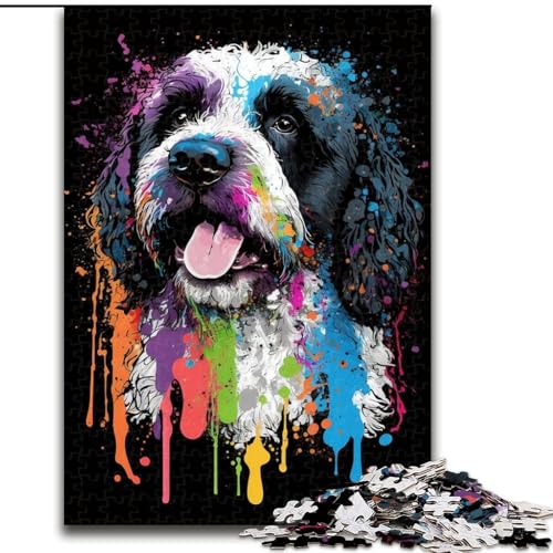 JigsawPuzzle 1000 Teile für Erwachsene Portugiesischer Wasserhund Buntes Puzzle Anspruchsvolles Denkspiel, Familienaktivität, Heimdekoration, (Größe: 26x38cm) von MLADSOEHK