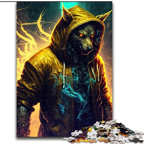 JigsawPuzzle 1000 Teile für Erwachsene Street Wolf Jigsaw Herausforderndes Denkspiel, Familienaktivität, Heimdekoration, (Größe: 26x38cm) von MLADSOEHK