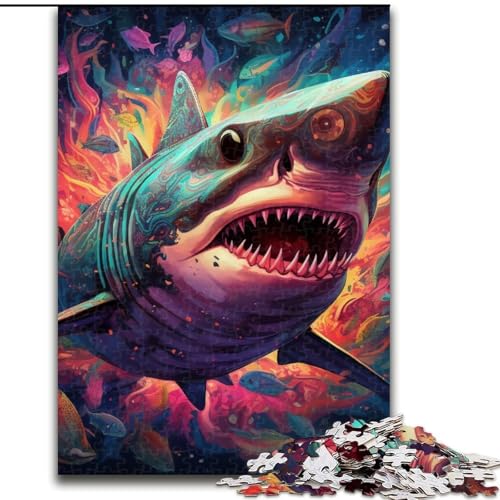 Puzzle 1000 Teile, Bunter Hai, aus Holz, Spielzeug, Geschenk, pädagogisches, intellektuelles, entspannendes Spaßspiel für die ganze Familie, 50x75cm, Geburtstagsfeier für Männer und Frauen Puzzle 1000 Teile, Bunter Hai, aus Holz, Spielzeug, Geschenk, pädagogisches, intellektuelles, entspannendes Spaßspiel für die ganze Familie, 50x75cm, Geburtstagsfeier für Männer und Frauen von MLADSOEHK