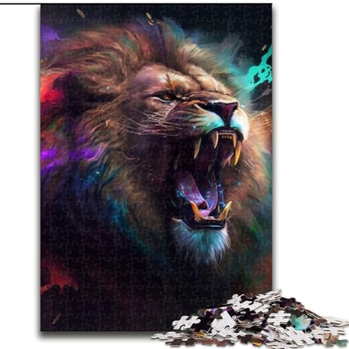 Puzzle 1000 Teile, Fantasie-Löwe aus Holz, Geschenkidee für die Feiertage, humorvolles Kunstwerk, detailliertes Kunstwerk, 50x75cm, für Geburtstag, Feiertage, Weihnachten, Halloween Puzzle 1000 Teile, Fantasie-Löwe aus Holz, Geschenkidee für die Feiertage, humorvolles Kunstwerk, detailliertes Kunstwerk, 50x75cm, für Geburtstag, Feiertage, Weihnachten, Halloween von MLADSOEHK