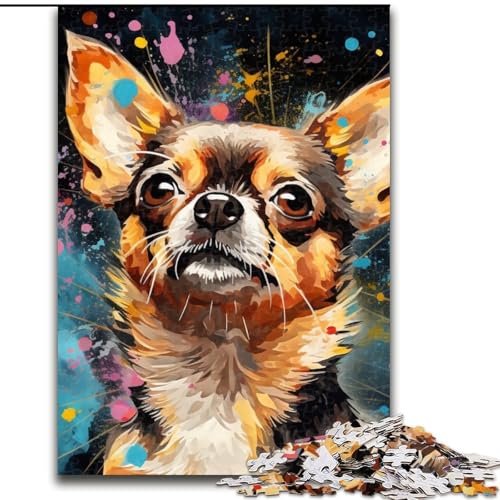 Puzzle 1000 Teile, Künstlerischer Chihuahua aus Holz, Geschenkidee für die Feiertage, humorvolles Kunstwerk, detailliertes Kunstwerk, 50x75cm, für Geburtstag, Feiertage, Weihnachten, Halloween Puzzle 1000 Teile, Künstlerischer Chihuahua aus Holz, Geschenkidee für die Feiertage, humorvolles Kunstwerk, detailliertes Kunstwerk, 50x75cm, für Geburtstag, Feiertage, Weihnachten, Halloween von MLADSOEHK