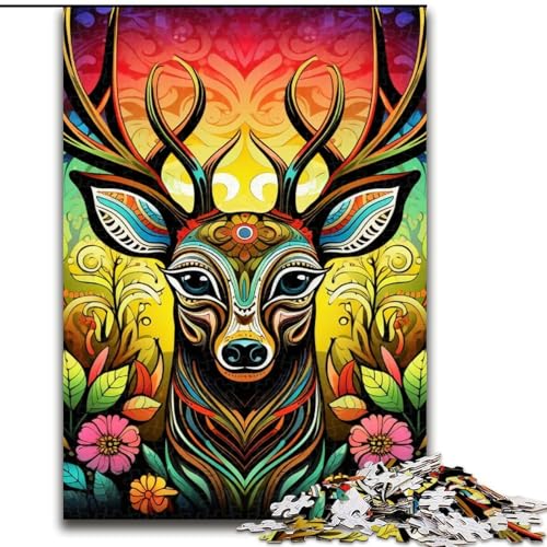 Puzzle 1000 Teile, Kunst-Elch, aus Holz, für Jugendliche ab 14 Jahren, Heimdekoration, 50x75cm, Denksportspiel für Jugendliche Puzzle 1000 Teile, Kunst-Elch, aus Holz, für Jugendliche ab 14 Jahren, Heimdekoration, 50x75cm, Denksportspiel für Jugendliche von MLADSOEHK