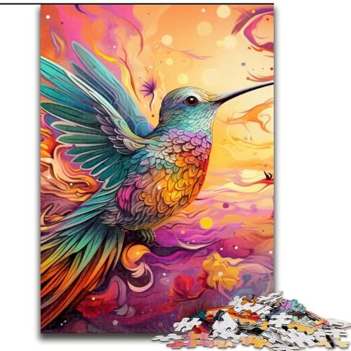 Puzzle 1000 Teile, bunter Kolibri, aus Holz, für Jugendliche ab 14 Jahren, Heimdekoration, 50x75cm, pädagogisches und unterhaltsames Indoor-Spiel für die Heimdekoration Puzzle 1000 Teile, bunter Kolibri, aus Holz, für Jugendliche ab 14 Jahren, Heimdekoration, 50x75cm, pädagogisches und unterhaltsames Indoor-Spiel für die Heimdekoration von MLADSOEHK