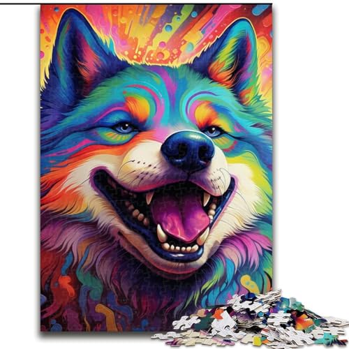 Puzzle 1000 Teile, farbenfroher Husky-Kunstdruck aus Holz, für Teenager ab 14 Jahren, Heimdekoration, 50x75cm, Denksportspiel für Teenager Puzzle 1000 Teile, farbenfroher Husky-Kunstdruck aus Holz, für Teenager ab 14 Jahren, Heimdekoration, 50x75cm, Denksportspiel für Teenager von MLADSOEHK
