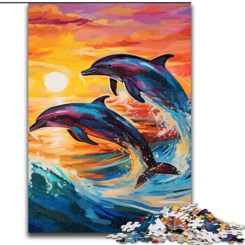 Puzzle 1000 Teile,farbenfroher Kunstdelfin aus Holz,Spielzeug,Geschenk,pädagogisches,intellektuelles,entspannendes Spaßspiel für die ganze Familie,50x75cm,Geburtstagsfeier für Männer und Frauen Puzzle 1000 Teile,farbenfroher Kunstdelfin aus Holz,Spielzeug,Geschenk,pädagogisches,intellektuelles,entspannendes Spaßspiel für die ganze Familie,50x75cm,Geburtstagsfeier für Männer und Frauen von MLADSOEHK