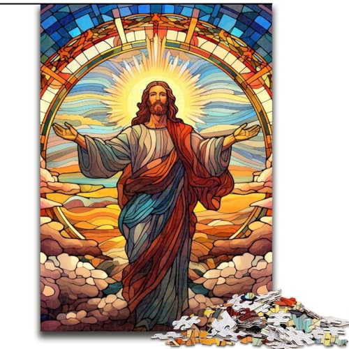 Puzzle 1000 Teile „Jesus im Himmel“ aus Holz, für Jugendliche ab 14 Jahren, Heimdekoration, 50x75cm, pädagogisches und unterhaltsames Indoor-Spiel für die Heimdekoration Puzzle 1000 Teile „Jesus im Himmel“ aus Holz, für Jugendliche ab 14 Jahren, Heimdekoration, 50x75cm, pädagogisches und unterhaltsames Indoor-Spiel für die Heimdekoration von MLADSOEHK