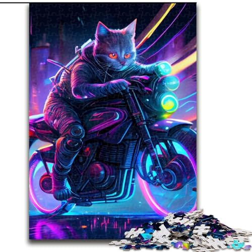 Puzzle 1000 Teile Biker-Katze aus Holz, für Teenager ab 14 Jahren, Heimdekoration, 50x75cm, Denkspiel für Teenager Puzzle 1000 Teile Biker-Katze aus Holz, für Teenager ab 14 Jahren, Heimdekoration, 50x75cm, Denkspiel für Teenager von MLADSOEHK