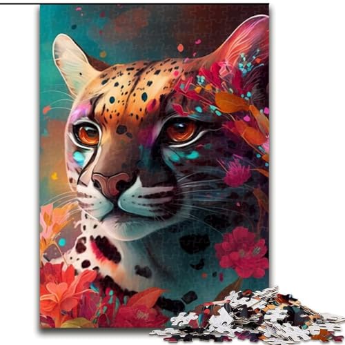 Puzzle 1000 Teile Blumen-Ozelot aus Holz, für Jugendliche ab 14 Jahren, Heimdekoration, 50x75cm, Denkspiel für Jugendliche Puzzle 1000 Teile Blumen-Ozelot aus Holz, für Jugendliche ab 14 Jahren, Heimdekoration, 50x75cm, Denkspiel für Jugendliche von MLADSOEHK
