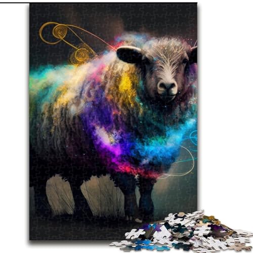 Puzzle 1000 Teile Fantasie-Schaf aus Holz, für Jugendliche ab 14 Jahren, Heimdekoration, 50x75cm, Denksportspiel für Jugendliche Puzzle 1000 Teile Fantasie-Schaf aus Holz, für Jugendliche ab 14 Jahren, Heimdekoration, 50x75cm, Denksportspiel für Jugendliche von MLADSOEHK