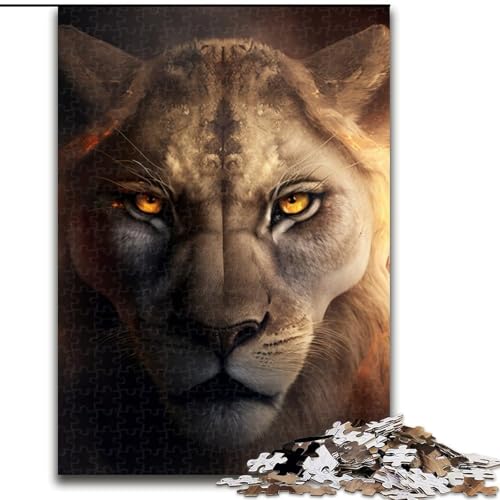 Puzzle 1000 Teile Fantasy-Löwe aus Holz, für Teenager ab 14 Jahren, Heimdekoration, 50x75cm, pädagogisches und unterhaltsames Indoor-Spiel für die Heimdekoration Puzzle 1000 Teile Fantasy-Löwe aus Holz, für Teenager ab 14 Jahren, Heimdekoration, 50x75cm, pädagogisches und unterhaltsames Indoor-Spiel für die Heimdekoration von MLADSOEHK