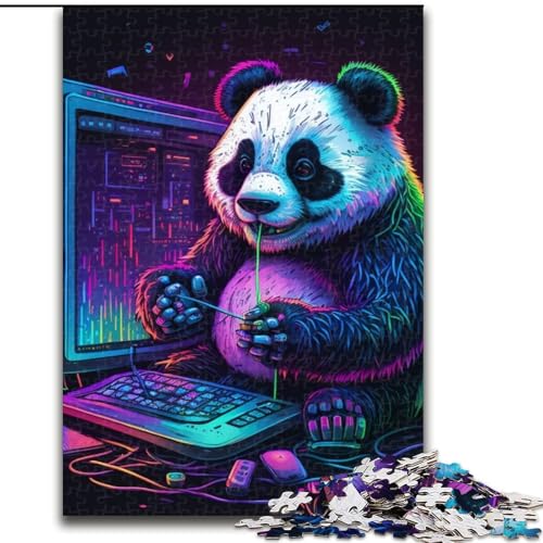 Puzzle 1000 Teile Fantasy Panda aus Holz, für Teenager ab 14 Jahren, Heimdekoration, 50x75cm, pädagogisches und unterhaltsames Indoor-Spiel für die Heimdekoration Puzzle 1000 Teile Fantasy Panda aus Holz, für Teenager ab 14 Jahren, Heimdekoration, 50x75cm, pädagogisches und unterhaltsames Indoor-Spiel für die Heimdekoration von MLADSOEHK