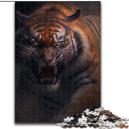 Puzzle 1000 Teile Fantasy Tiger aus Holz, für Jugendliche ab 14 Jahren, Heimdekoration, 50x75cm, Denkspiel für Jugendliche Puzzle 1000 Teile Fantasy Tiger aus Holz, für Jugendliche ab 14 Jahren, Heimdekoration, 50x75cm, Denkspiel für Jugendliche von MLADSOEHK