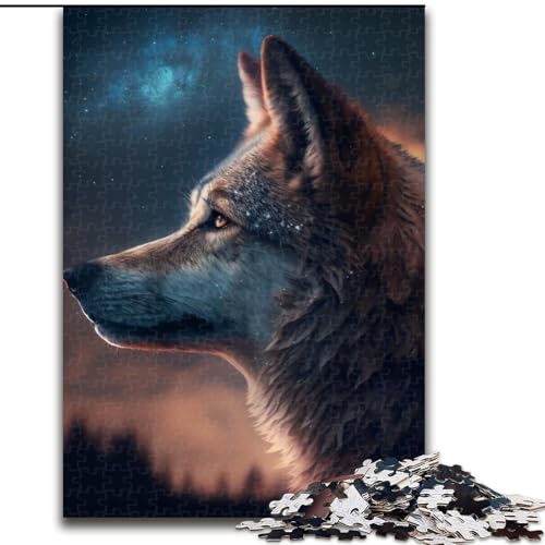 Puzzle 1000 Teile Fantasy Wolf aus Holz, für Jugendliche ab 14 Jahren, Heimdekoration, 50x75cm, Denkspiel für Jugendliche Puzzle 1000 Teile Fantasy Wolf aus Holz, für Jugendliche ab 14 Jahren, Heimdekoration, 50x75cm, Denkspiel für Jugendliche von MLADSOEHK