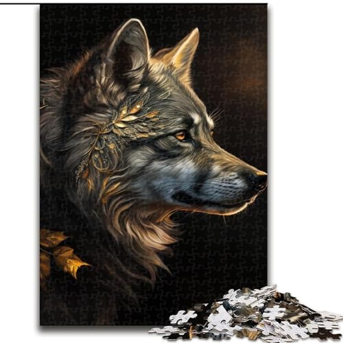 Puzzle 1000 Teile Fantasy Wolf aus Holz, für Teenager ab 14 Jahren, Heimdekoration, 50x75cm, pädagogisches und unterhaltsames Indoor-Spiel für die Heimdekoration Puzzle 1000 Teile Fantasy Wolf aus Holz, für Teenager ab 14 Jahren, Heimdekoration, 50x75cm, pädagogisches und unterhaltsames Indoor-Spiel für die Heimdekoration von MLADSOEHK