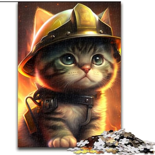 Puzzle 1000 Teile Feuerwehrmann-Katze aus Holz, Geschenkidee für die Feiertage, humorvolles Kunstwerk, detailliertes Kunstwerk, 50x75cm, für Geburtstag, Feiertage, Weihnachten, Halloween Puzzle 1000 Teile Feuerwehrmann-Katze aus Holz, Geschenkidee für die Feiertage, humorvolles Kunstwerk, detailliertes Kunstwerk, 50x75cm, für Geburtstag, Feiertage, Weihnachten, Halloween von MLADSOEHK