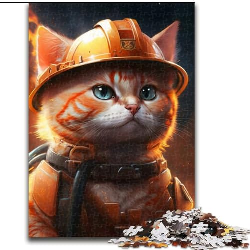 Puzzle 1000 Teile Feuerwehrmann-Katze aus Holz, Spielzeug, Geschenk, pädagogisches, intellektuelles, entspannendes Spaßspiel für die ganze Familie, 50x75cm, Geburtstagsfeier für Männer und Frauen Puzzle 1000 Teile Feuerwehrmann-Katze aus Holz, Spielzeug, Geschenk, pädagogisches, intellektuelles, entspannendes Spaßspiel für die ganze Familie, 50x75cm, Geburtstagsfeier für Männer und Frauen von MLADSOEHK