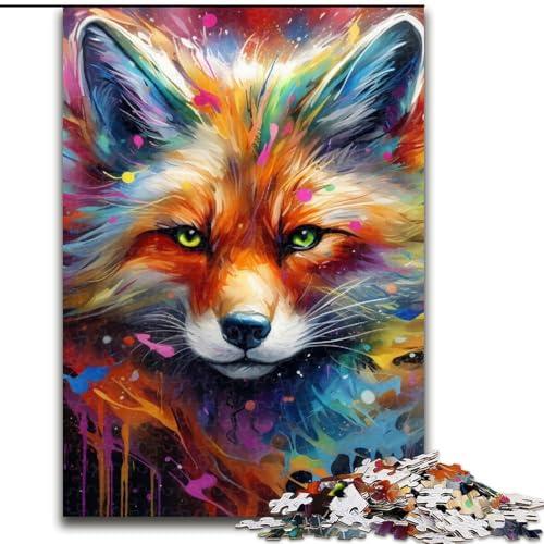 Puzzle 1000 Teile Fuchs aus Holz, für Jugendliche ab 14 Jahren, Heimdekoration, 50x75cm, Denkspiel für Jugendliche von MLADSOEHK