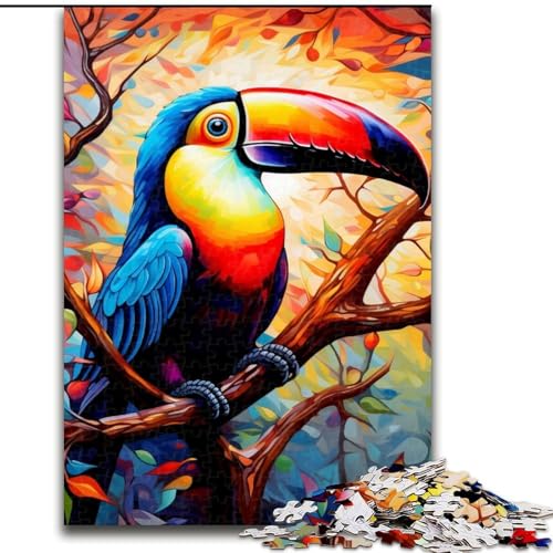 Puzzle 1000 Teile Kunst-Tukane aus Holz, für Teenager ab 14 Jahren, Heimdekoration, 50x75cm, Denksportspiel für Teenager von MLADSOEHK
