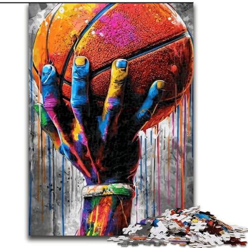 Puzzle 1000 Teile für Erwachsene, Basketballsport, Spielspielzeug, jedes Teil ist einzigartig – anspruchsvolles Familienspiel für Kinder ab 14 Jahren (Größe 26x38cm) von MLADSOEHK
