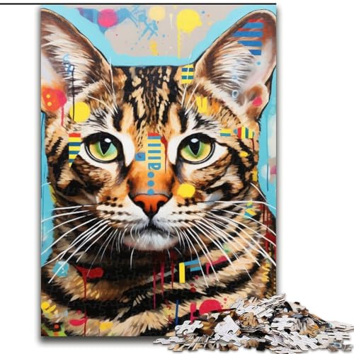 Puzzle 1000 Teile für Erwachsene, Bengalkatze aus Holz, einzigartige DIY-Geschenkidee zur Heimdekoration, 50x75cm, für Geburtstag, Feiertage, Weihnachten, Halloween Puzzle 1000 Teile für Erwachsene, Bengalkatze aus Holz, einzigartige DIY-Geschenkidee zur Heimdekoration, 50x75cm, für Geburtstag, Feiertage, Weihnachten, Halloween von MLADSOEHK