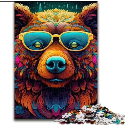 Puzzle 1000 Teile für Erwachsene, Braunbär aus Holz, einzigartige DIY-Geschenkidee zur Heimdekoration, 50x75cm, für Geburtstag, Feiertage, Weihnachten, Halloween Puzzle 1000 Teile für Erwachsene, Braunbär aus Holz, einzigartige DIY-Geschenkidee zur Heimdekoration, 50x75cm, für Geburtstag, Feiertage, Weihnachten, Halloween von MLADSOEHK