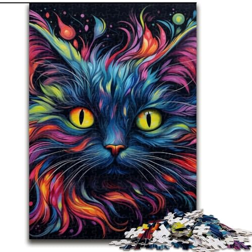 Puzzle 1000 Teile für Erwachsene, Bunte Kunstkatze aus Holz, für Teenager und Familienspaß – DIY-Denkspiel, Geschenk, 50x75cm, Geburtstagsparty für Männer und Frauen Puzzle 1000 Teile für Erwachsene, Bunte Kunstkatze aus Holz, für Teenager und Familienspaß – DIY-Denkspiel, Geschenk, 50x75cm, Geburtstagsparty für Männer und Frauen von MLADSOEHK