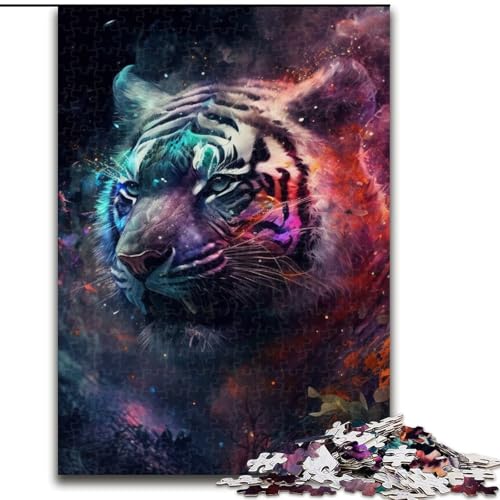 Puzzle 1000 Teile für Erwachsene, Fantasie-Tiger aus Holz, ideal als Dekoration für Zuhause und Büro, Geburtstag, 50x75cm, DIY-Kunstdekor Puzzle 1000 Teile für Erwachsene, Fantasie-Tiger aus Holz, ideal als Dekoration für Zuhause und Büro, Geburtstag, 50x75cm, DIY-Kunstdekor von MLADSOEHK