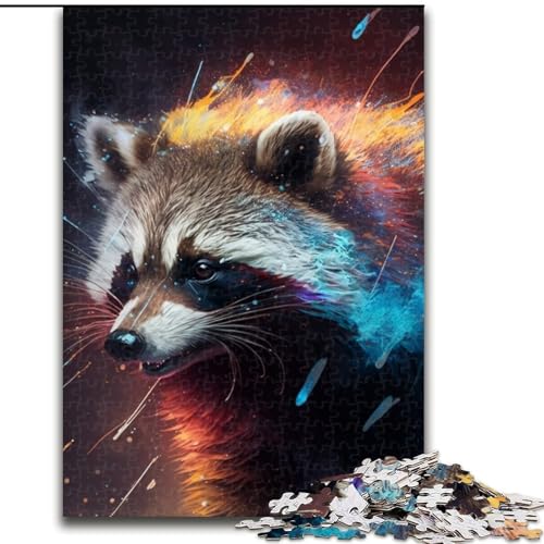 Puzzle 1000 Teile für Erwachsene, Fantasy-Waschbär aus Holz, einzigartige DIY-Geschenkidee für die Heimdekoration, 50x75cm, für Geburtstag, Urlaub, Weihnachten, Halloween Puzzle 1000 Teile für Erwachsene, Fantasy-Waschbär aus Holz, einzigartige DIY-Geschenkidee für die Heimdekoration, 50x75cm, für Geburtstag, Urlaub, Weihnachten, Halloween von MLADSOEHK