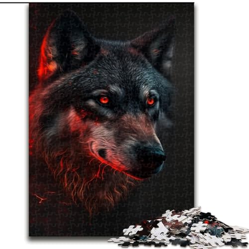 Puzzle 1000 Teile für Erwachsene, Fantasy-Wolf aus Holz, einzigartige DIY-Geschenkidee zur Heimdekoration, 50x75cm, für Geburtstag, Urlaub, Weihnachten, Halloween Puzzle 1000 Teile für Erwachsene, Fantasy-Wolf aus Holz, einzigartige DIY-Geschenkidee zur Heimdekoration, 50x75cm, für Geburtstag, Urlaub, Weihnachten, Halloween von MLADSOEHK
