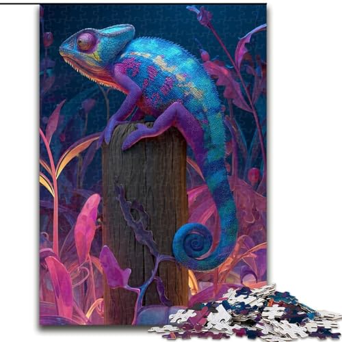 Puzzle 1000 Teile für Erwachsene, Farbchamäleon, Spielspielzeug, jedes Teil ist einzigartig – anspruchsvolles Familienspiel für Kinder ab 14 Jahren (Größe 26x38cm) von MLADSOEHK