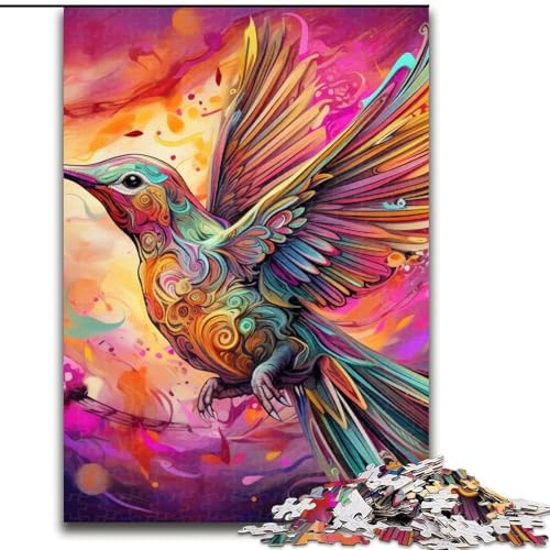 Puzzle 1000 Teile für Erwachsene, Farbiger Kolibri aus Holz, einzigartige DIY-Geschenkidee zur Heimdekoration, 50x75cm, für Geburtstage, Feiertage, Weihnachten, Halloween Puzzle 1000 Teile für Erwachsene, Farbiger Kolibri aus Holz, einzigartige DIY-Geschenkidee zur Heimdekoration, 50x75cm, für Geburtstage, Feiertage, Weihnachten, Halloween von MLADSOEHK