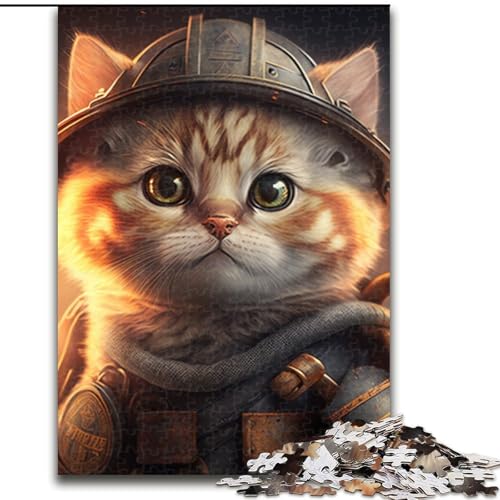 Puzzle 1000 Teile für Erwachsene, Feuerwehrmann-Katze aus Holz, einzigartige DIY-Geschenkidee zur Heimdekoration, 50x75cm, für Geburtstag, Feiertage, Weihnachten, Halloween Puzzle 1000 Teile für Erwachsene, Feuerwehrmann-Katze aus Holz, einzigartige DIY-Geschenkidee zur Heimdekoration, 50x75cm, für Geburtstag, Feiertage, Weihnachten, Halloween von MLADSOEHK