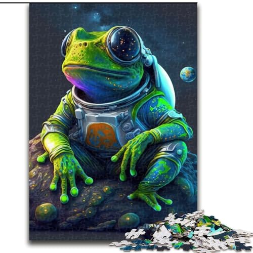 Puzzle 1000 Teile für Erwachsene, Frosch-Weltraum-Astronauten-Puzzle, anspruchsvolles Denkspiel, Familienaktivität, Heimdekoration, (Größe: 26x38cm) von MLADSOEHK