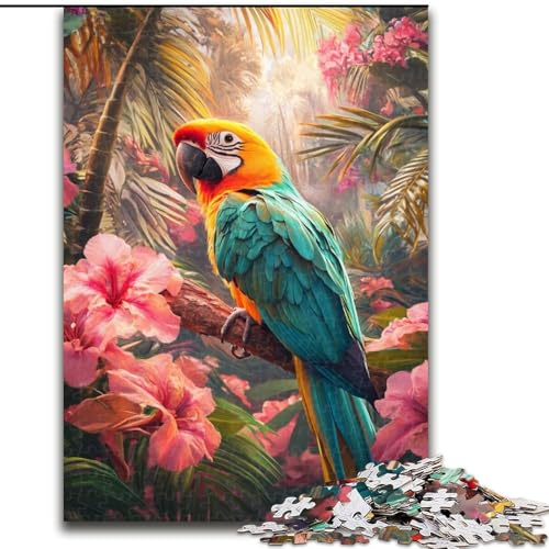 Puzzle 1000 Teile für Erwachsene, Geschenk, Papagei, Familienspiel, Stressabbau, schwierige Herausforderung, stärkt die Liebe zwischen Paaren (Größe 50x75cm) von MLADSOEHK