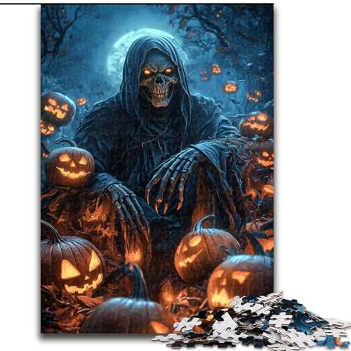 Puzzle 1000 Teile für Erwachsene, Geschenke, Halloween-Skelett, Familienspiel, Stressabbau, schwierige Herausforderung, stärkt die Liebe zwischen Paaren (Größe 50x75cm) von MLADSOEHK