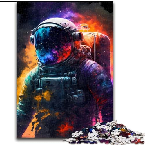 Puzzle 1000 Teile für Erwachsene, Geschenke, bunter Astronaut, Familienspiel, Stressabbau, schwierige Herausforderung, stärkt die Liebe zwischen Paaren (Größe 26x38cm) von MLADSOEHK