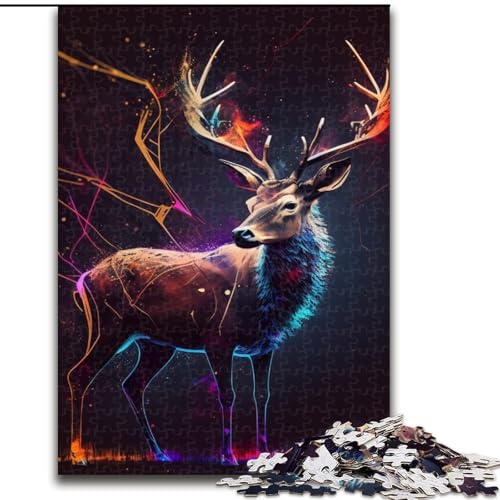 Puzzle 1000 Teile für Erwachsene, Hirsch, aus Holz, Kinder ab 14 Jahren, 50x75cm, für Familienspaß, perfekt für Feiertage, interaktive Spieleabende Puzzle 1000 Teile für Erwachsene, Hirsch, aus Holz, Kinder ab 14 Jahren, 50x75cm, für Familienspaß, perfekt für Feiertage, interaktive Spieleabende von MLADSOEHK