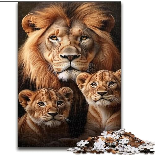 Puzzle 1000 Teile für Erwachsene, Löwe, Spielspielzeug, jedes Teil ist einzigartig – anspruchsvolles Familienspiel für Kinder ab 14 Jahren (Größe 26x38cm) von MLADSOEHK