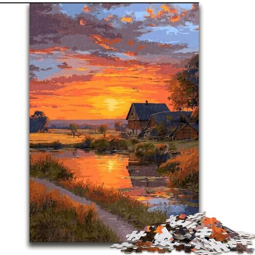 Puzzle 1000 Teile für Erwachsene, Sonnenuntergang, Spielspielzeug, jedes Teil ist einzigartig – anspruchsvolles Familienspiel für Kinder ab 14 Jahren (Größe 26x38cm) von MLADSOEHK