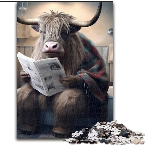 Puzzle 1000 Teile für Erwachsene, Yak liest Zeitung, aus Holz, einzigartige DIY-Geschenkidee zur Heimdekoration, 50x75cm, für Heimdekoration, Gehirntraining Puzzle 1000 Teile für Erwachsene, Yak liest Zeitung, aus Holz, einzigartige DIY-Geschenkidee zur Heimdekoration, 50x75cm, für Heimdekoration, Gehirntraining von MLADSOEHK