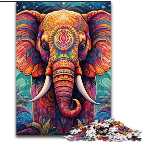 Puzzle 1000 Teile für Erwachsene, bunter Kunstelefant aus Holz, für Teenager und Familienspaß – DIY-Denkspiel, Geschenk, 50x75cm, Geburtstagsparty für Männer und Frauen Puzzle 1000 Teile für Erwachsene, bunter Kunstelefant aus Holz, für Teenager und Familienspaß – DIY-Denkspiel, Geschenk, 50x75cm, Geburtstagsparty für Männer und Frauen von MLADSOEHK