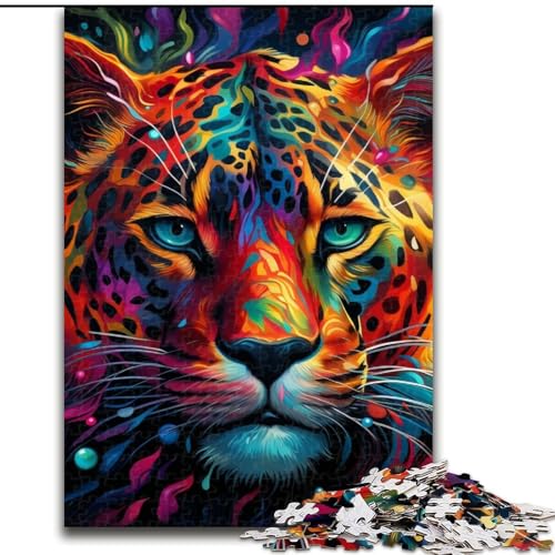 Puzzle 1000 Teile für Erwachsene, farbenfroher Kunst-Jaguar aus Holz, einzigartige DIY-Heimdekorations-Geschenkidee, 50x75cm, für Geburtstag, Urlaub, Weihnachten, Halloween Puzzle 1000 Teile für Erwachsene, farbenfroher Kunst-Jaguar aus Holz, einzigartige DIY-Heimdekorations-Geschenkidee, 50x75cm, für Geburtstag, Urlaub, Weihnachten, Halloween von MLADSOEHK