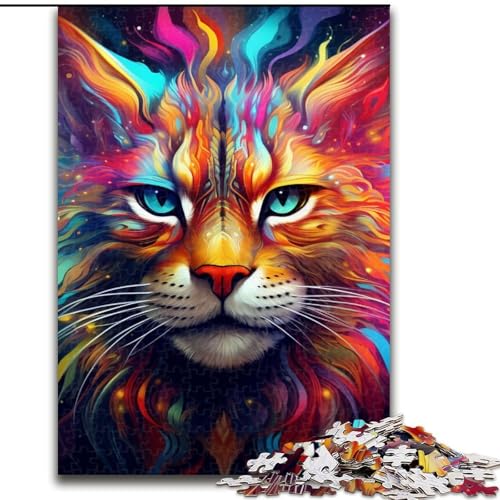Puzzle 1000 Teile für Erwachsene, farbenfroher Kunst-Luchs aus Holz, einzigartige DIY-Heimdekoration, Geschenkidee, 50x75cm, für Geburtstag, Urlaub, Weihnachten, Halloween Puzzle 1000 Teile für Erwachsene, farbenfroher Kunst-Luchs aus Holz, einzigartige DIY-Heimdekoration, Geschenkidee, 50x75cm, für Geburtstag, Urlaub, Weihnachten, Halloween von MLADSOEHK