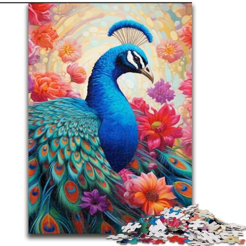 Puzzle 1000 Teile für Erwachsene, farbenfroher Kunst-Pfau aus Holz, einzigartige DIY-Heimdekoration, Geschenkidee, 50x75cm, für Geburtstag, Feiertage, Weihnachten, Halloween Puzzle 1000 Teile für Erwachsene, farbenfroher Kunst-Pfau aus Holz, einzigartige DIY-Heimdekoration, Geschenkidee, 50x75cm, für Geburtstag, Feiertage, Weihnachten, Halloween von MLADSOEHK
