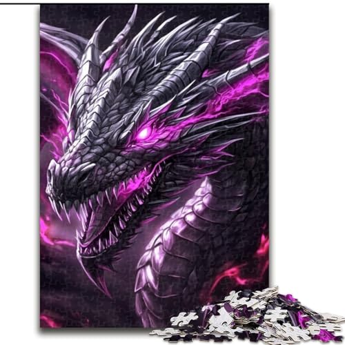 Puzzle 1000 Teile für Erwachsene Lila Drache, Lernspielzeug Ganze Familie Für Und 14 Jahre (Größe 50x75cm) von MLADSOEHK