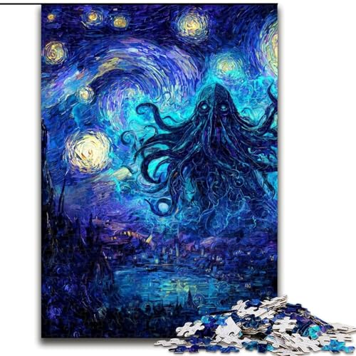 Puzzle 1000 Teile für Erwachsene Sternennacht Van Gogh, Lernspielzeug Ganze Familie Für Und 14 Jahre (Größe 26x38cm) von MLADSOEHK