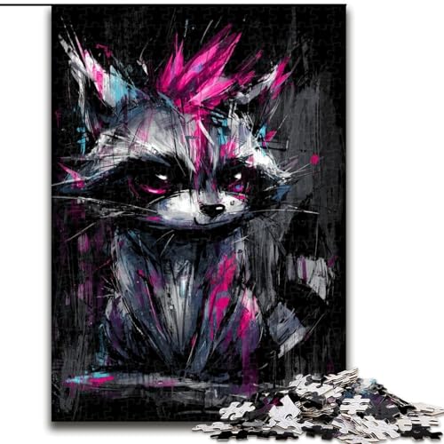 Puzzle 1000 Teile für Erwachsene und Jugendliche, Fantasy-Waschbär, Dekomprimierendes intellektuelles Lernspielzeug, Geburtstagsgeschenk, Geschenke (Größe 26x38cm) von MLADSOEHK