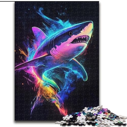 Puzzle 1000 Teile für Erwachsene und Jugendliche, Galaxie-Hai, Dekomprimierendes intellektuelles Lernspielzeug, Geburtstagsgeschenk, Geschenke (Größe 26x38cm) von MLADSOEHK