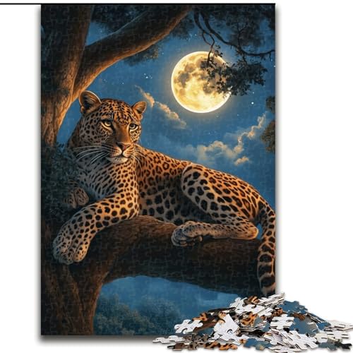 Puzzle 1000 Teile für Erwachsene und Jugendliche, Leopard, Dekomprimierendes intellektuelles Lernspielzeug, Geburtstagsgeschenk, Geschenke (Größe 50x75cm) von MLADSOEHK
